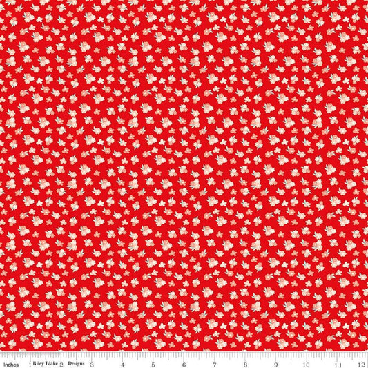 You & Me Tossed Floral Red - C15404 by Sandy Gervais for Riley Blake Designs - 1/2 yard increments, continuously cut