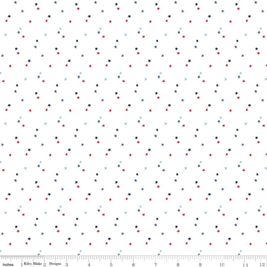 Seasonal Basics Stars White by Christopher Thompson for Riley Blake Designs - sold in 1/2 yard increments, continuous cut