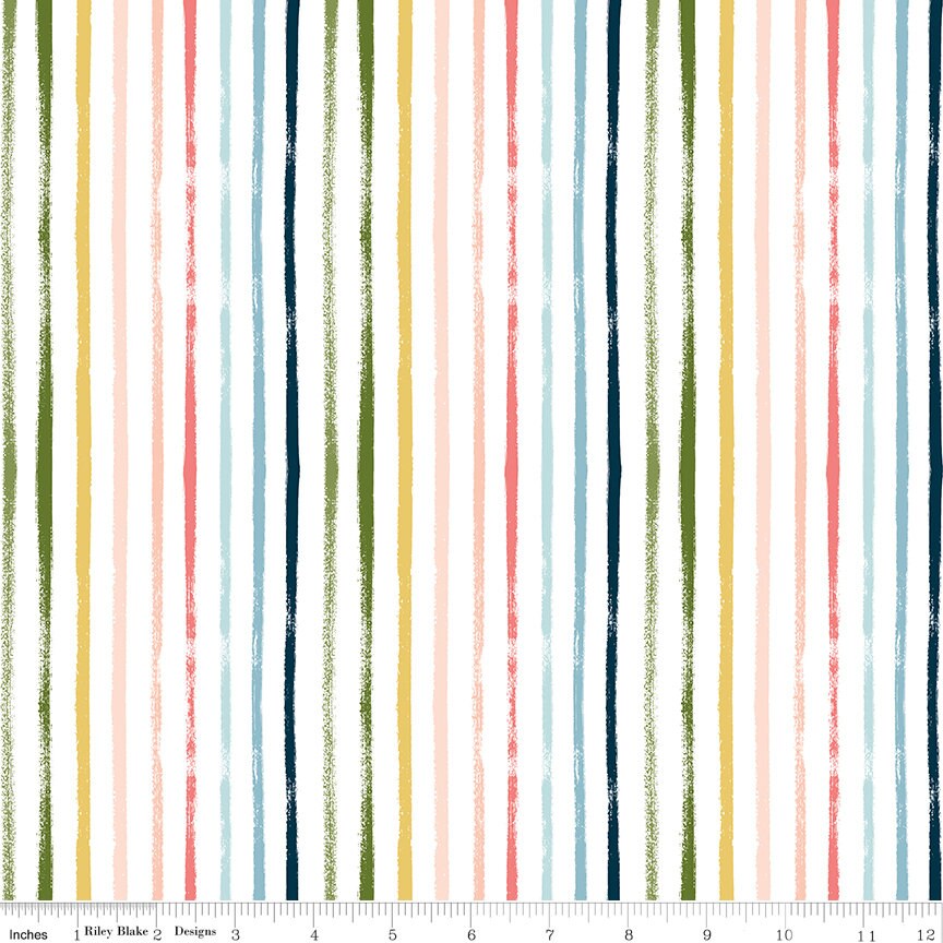 Day in the Life Stripes - C13664 - Echo Park Paper for Riley Blake Designs - Choose White or Oxford - 1/2 Yard Increments, continuous cut.