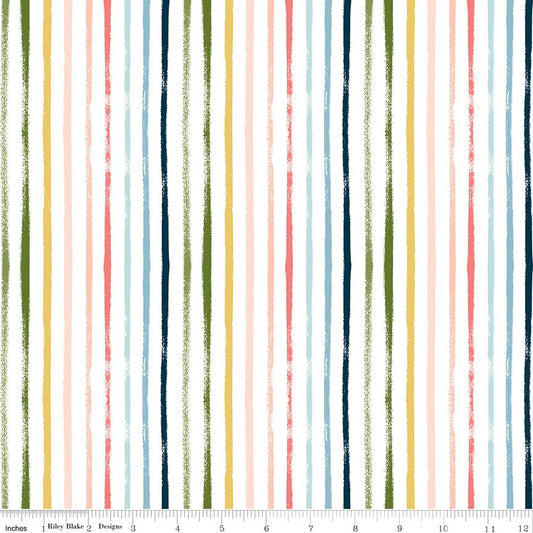 Day in the Life Stripes - C13664 - Echo Park Paper for Riley Blake Designs - Choose White or Oxford - 1/2 Yard Increments, continuous cut.