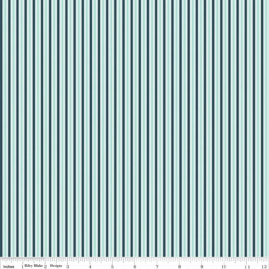 Berry Market Stripes - Songbird - by Bev McCullough for Riley Blake Designs - Sold in 1/2 yard increments, continuously cut  C15745
