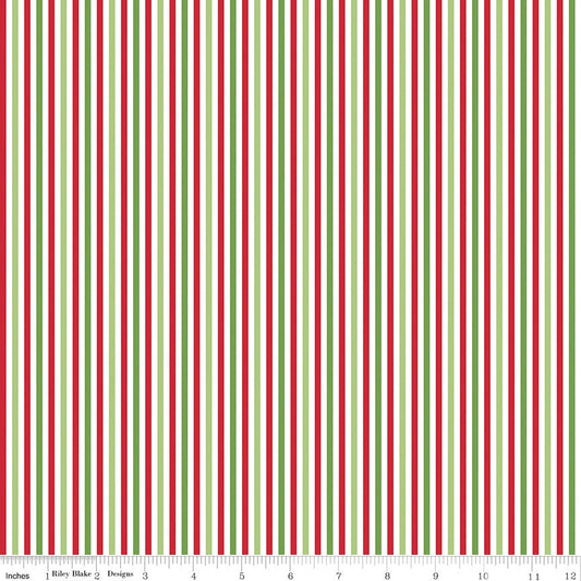 C495- Christmas Stripe 1/8" by Riley Blake Designs - Sold in 1/2 yard increments, continuous cut