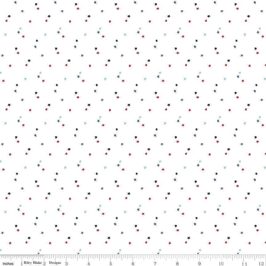 Seasonal Basics Stars Red by Christopher Thompson for Riley Blake Designs - Sold in 1/2 Yard increments, continuous cut