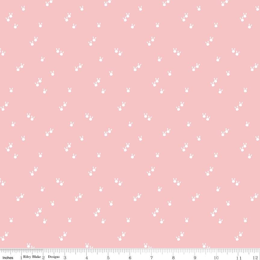 Seasonal Basics Bunnies- C656 Pink by Christopher Thompson for Riley Blake Designs - 1/2 yard increments, continuous cut