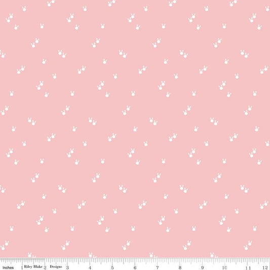 Seasonal Basics Bunnies- C656 Pink by Christopher Thompson for Riley Blake Designs - 1/2 yard increments, continuous cut