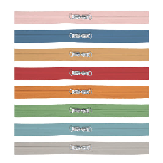 Calico Happy Zippers 2 by Lori Holt of Bee in My Bonnet for Riley Blake Designs - 8 Assorted Colors