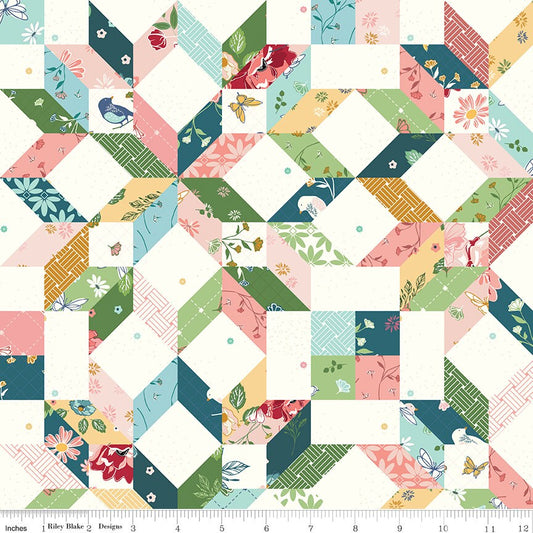 Melody Carpenter Star Cheater Print - C15148- by Bev McCullough For Riley Blake Designs - Sold in 1/2 Yard Increments, continuous cut.