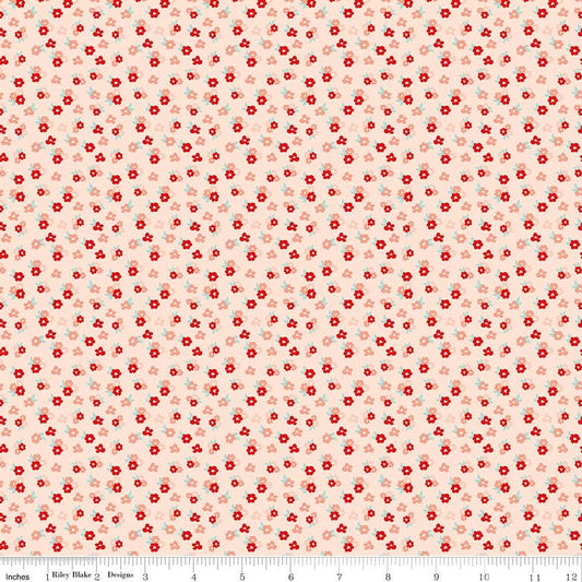 You & Me Tossed Floral - C15404 Pink by Sandy Gervais for Riley Blake Designs- 1/2 Yard increments, continuously cut