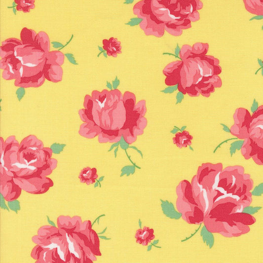 Summertime Rosie Florals - Sunshine by Camille Roskelley for Moda Fabrics 55320 16 - Sold in 1/2 yard increments, continuously cut