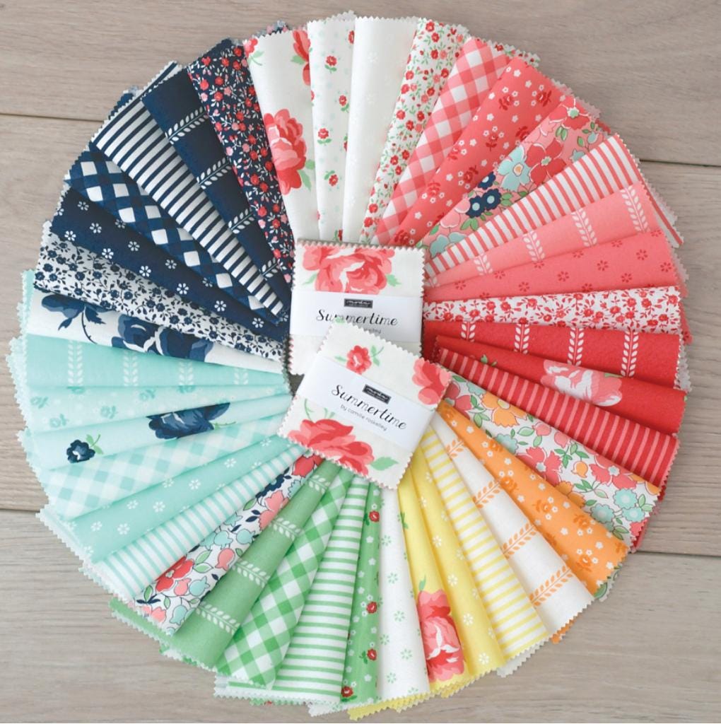Summertime Aqua Stripe by Camille Roskelley for Moda 5532429 - Sold in 1/2 yard increments, continuously cut