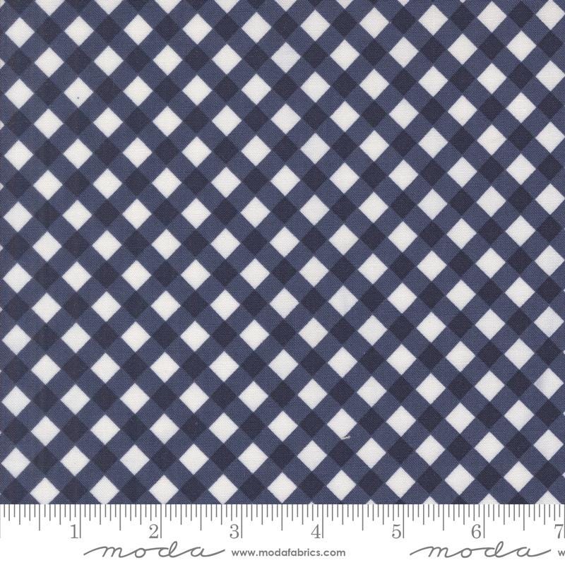 Summertime Picnic Checks and Plaids Navy by Camille Roskelley for Moda 55325 20 - Sold in 1/2 yard increments, continuously cut