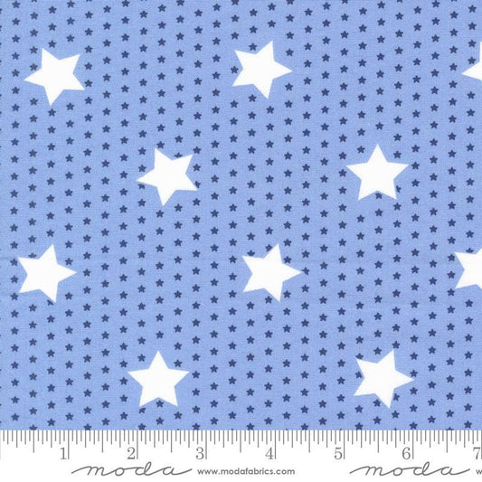 Star Spangled Patriotic Stars Light Blue by April Rosenthal for Moda Fabrics 24171 12 - Sold in 1/2 yard increments, continuously cut