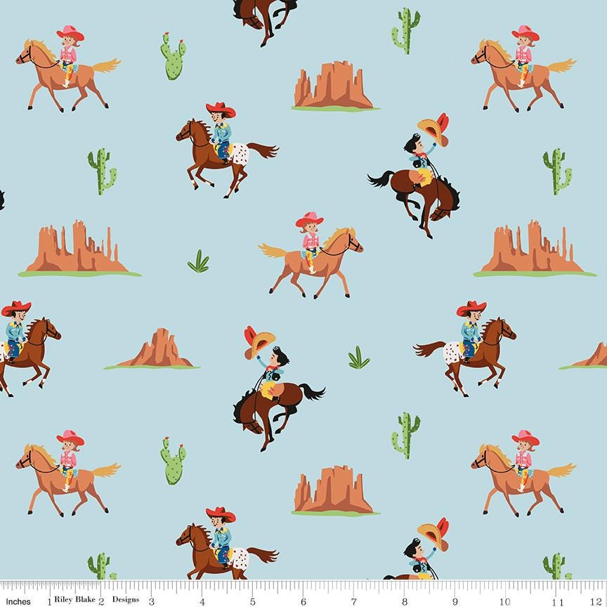 Lil' Buckaroo Flannel Fabric Set by Riley Blake. Quilts for Baby Cowboys - Baby Quilts, Rag Quilts, and Soft Toys. 9 Pieces Multiple Sizes.