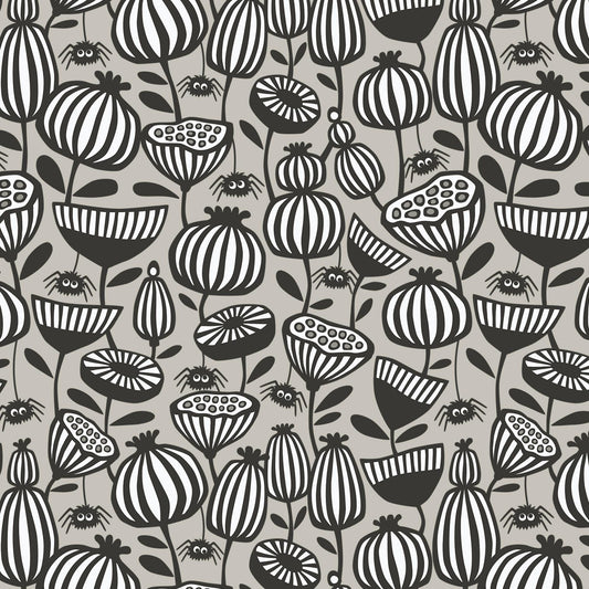 Gothic Whimsy Halloween Fabric by Cloud 9 Fabrics - Spiders Garden  227996 - sold in 1/2 yard increments, continuously cut