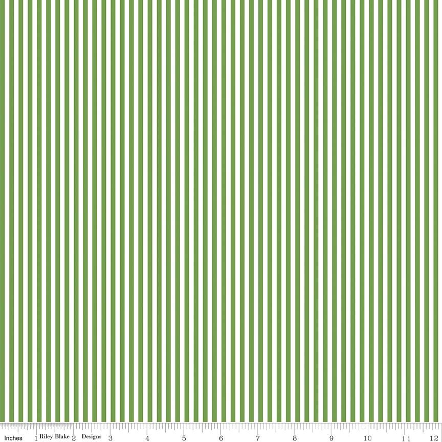 Clover 1/8" Stripe - Basics by Riley Blake Designs - 100% Cotton Quilting Fabric Sold in 1/2 Yard increments, continuous cut.