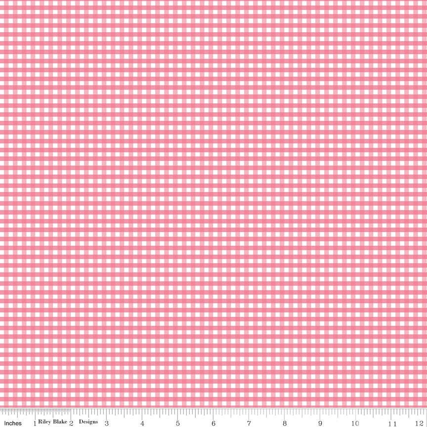 Sugar Pink 1/8" Small 100% Quilting Cotton Basic by Riley Blake Designs - Sold in 1/2 yard increments, continuously cut - C15845