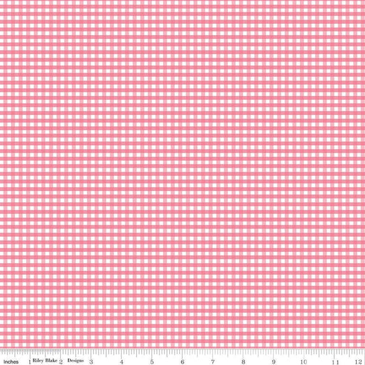 Sugar Pink 1/8" Small 100% Quilting Cotton Basic by Riley Blake Designs - Sold in 1/2 yard increments, continuously cut - C15845