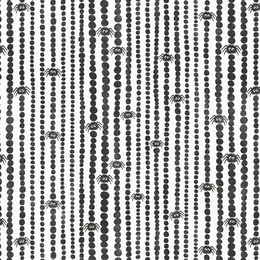 Gothic Whimsy Halloween Fabric by Cloud 9 Fabrics - Spider Stripes 227992 - sold in 1/2 yard increments, continuously cut