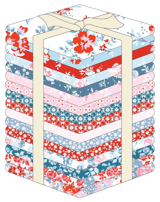 Poppie Cotton Elise -  16 Piece Fat Quarter Bundle - 100% Cotton Quilting Fabric EE25518