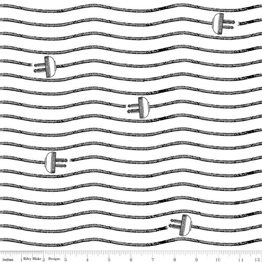 Press On Cord Stripe - White by J.Wecker Frisch for Riley Blake - 1/2 yard increments, continuous cut - 100 % Quilting Cotton C15256