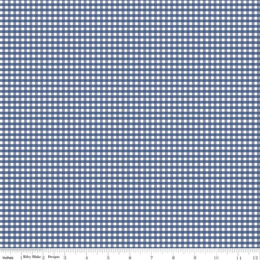 Gingham Denim 1/8" Small 100% Quilting Cotton Basic by Riley Blake Designs - Sold in 1/2 yard increments, continuously cut - C440-21