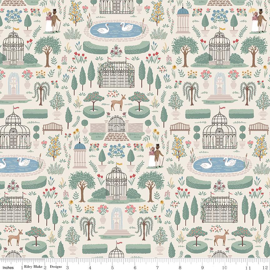 Jane Austen Emma Highbury Cotton Quilting Fabric – 250th Anniversary by Riley Blake Designs - Sold in 1/2 yard increments, continuously cut