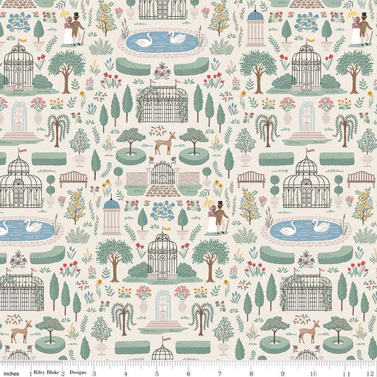 Jane Austen Emma Highbury Cotton Quilting Fabric – 250th Anniversary by Riley Blake Designs - Sold in 1/2 yard increments, continuously cut