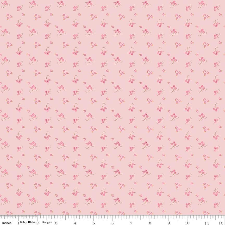 Bluegrass Charm Floral Cotton Quilting Fabric by Melissa Mortenson for Riley Blake - Sold by 1/2 Yard, continuously cut.