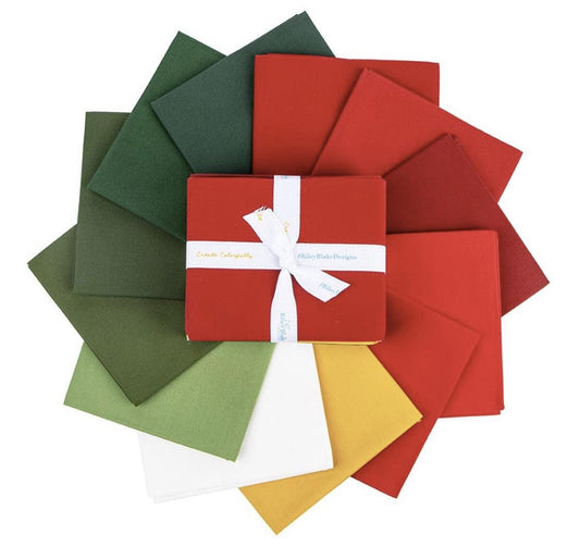 Confetti Cotton Solids Christmas Fat Quarter Bundle 12 Pieces Solid Premium Quilting Cotton - Riley Blake Designs FQ-CHR120-12