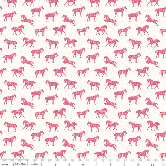 Bluegrass Charm Horses (Multiple Colors) Cotton Quilting Fabric by Melissa Mortenson for Riley Blake - Sold by 1/2 Yard, continuously cut.