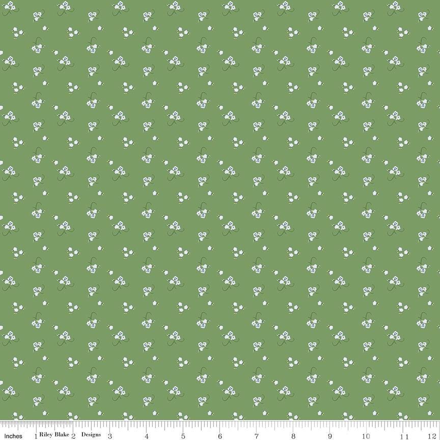 Bluegrass Charm Floral Cotton Quilting Fabric by Melissa Mortenson for Riley Blake - Sold by 1/2 Yard, continuously cut.