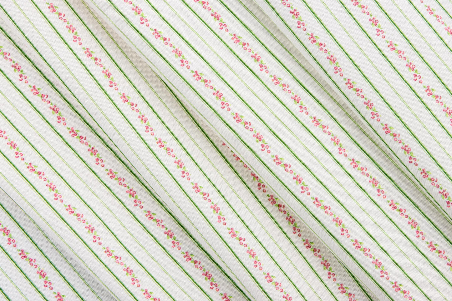 Bluegrass Charm Floral Stripe Cotton Quilting Fabric by Melissa Mortenson for Riley Blake - Sold by 1/2 Yard, continuously cut.